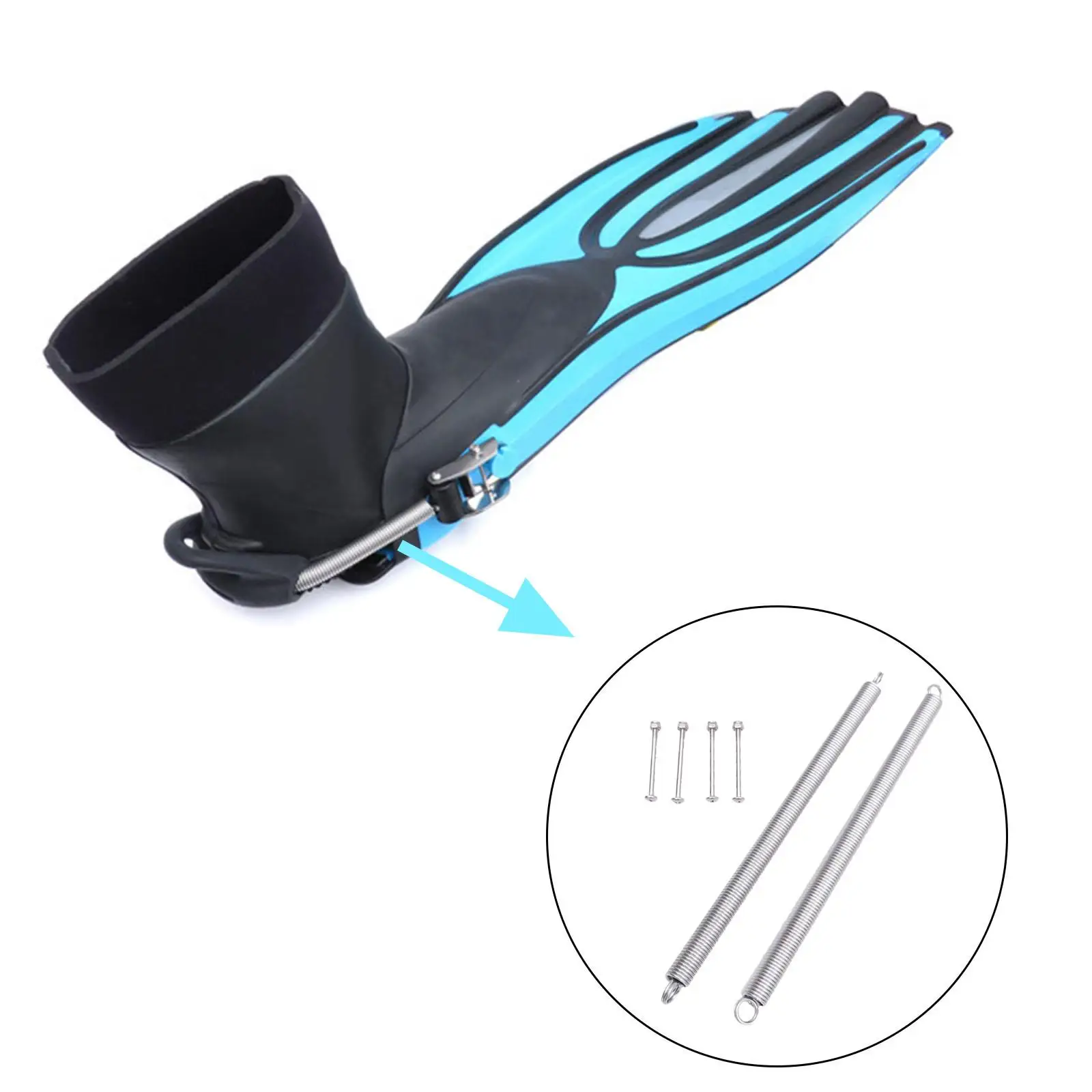 Diving Spring Fin Straps Screws Stainless Steel Non Slip Scuba Pin Strap for Water Sports Equipment Diving Spring Fin Straps Screws Stainless Steel Non Slip Scuba Pin Strap for Water Sports Equipment