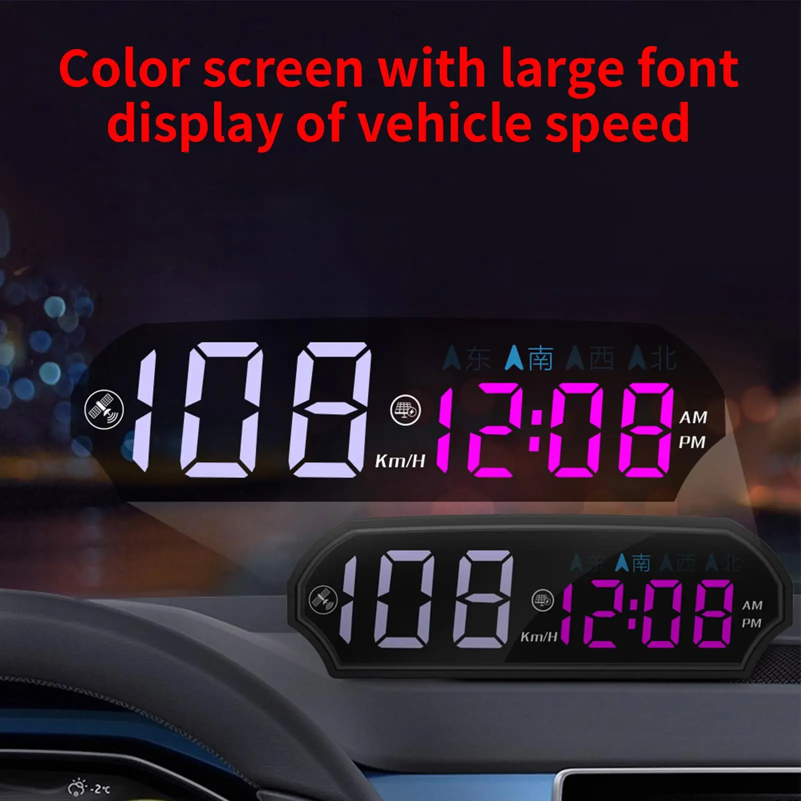Display Heads Up ad energia solare Forniture per il monitoraggio della velocità del veicolo Tachimetro digitale automatico per sedani RV SUV Camion Driver - immagine 6