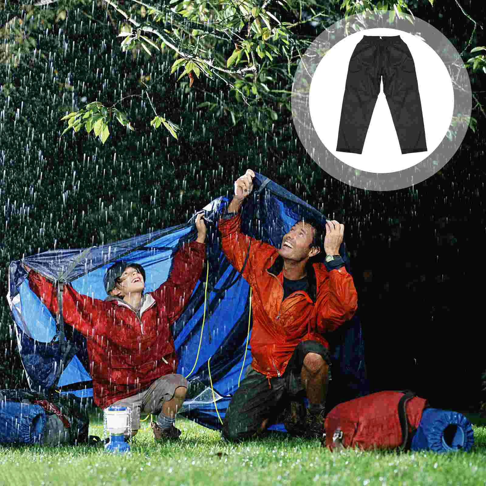 

Double Layer Rain Pants Motorcycle Riding for Men Wear-resistant Outdoor Camping