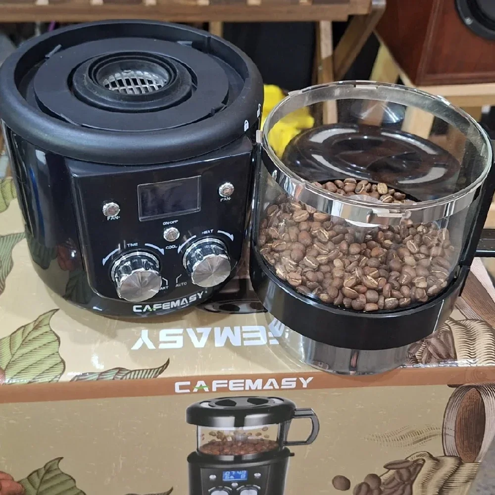 CAFEMASY 80-100g Home Coffee Roaster Electric Mini No Smoke Coffee Beans Baking Roasting Machine 110-240V Bean Roaster