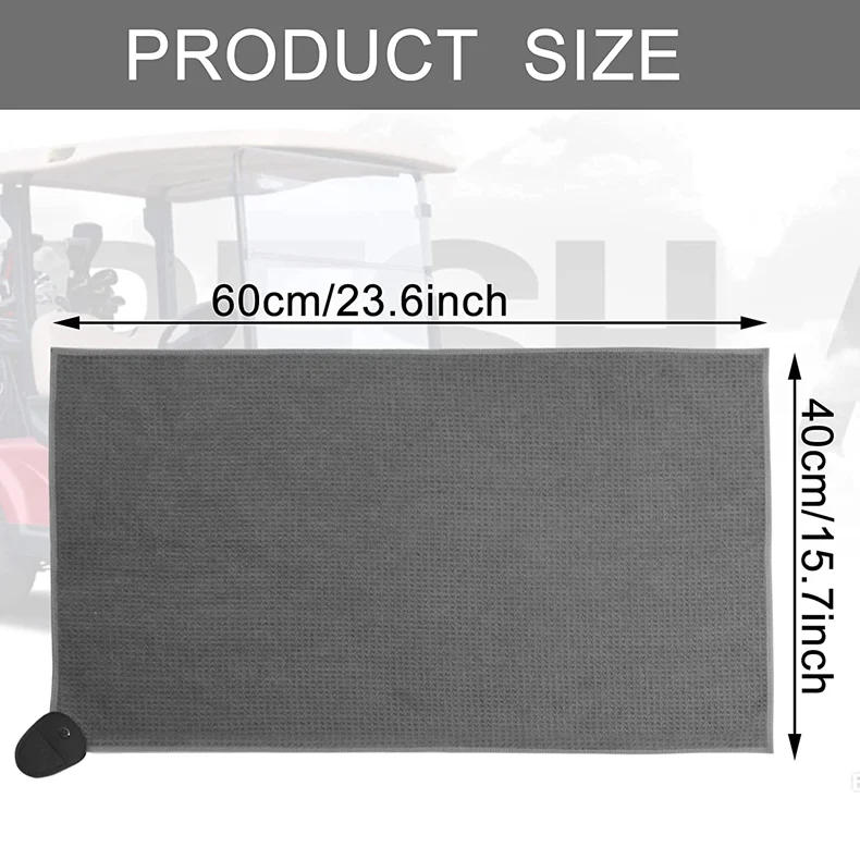 Ready Stock 1pcs microfiber golf towel with powerful magnetic ball wiping cloth 40x60cm 2