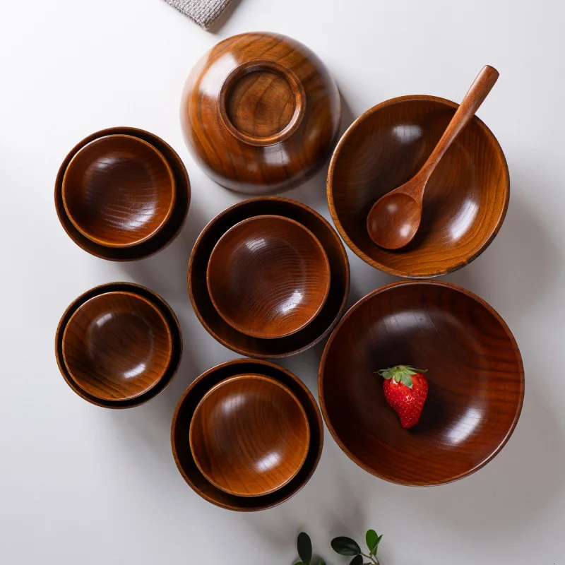 Japanese Wooden Serving Bowl 1