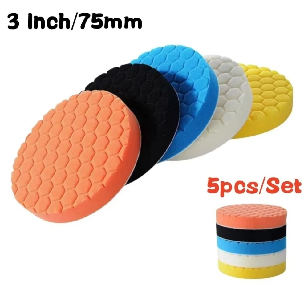 5-Piece Self-Adhesive Reusable Car Polishing Pad Kit