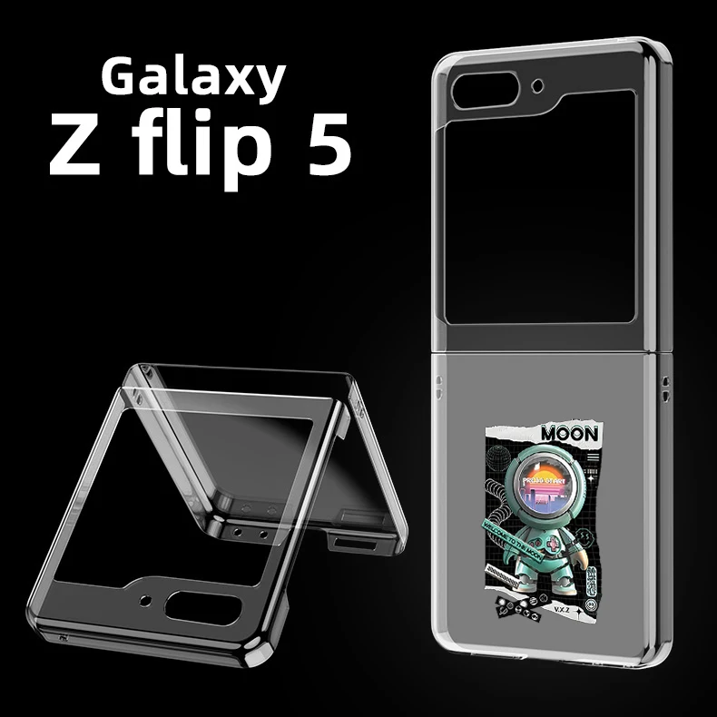 Custodia Rigida Per Pc Astronauta Per Samsung Galaxy Z Flip 5 Cover Trasparente Per Galaxy Z Flip 5 Capas Shell Antiurto Pieghevole