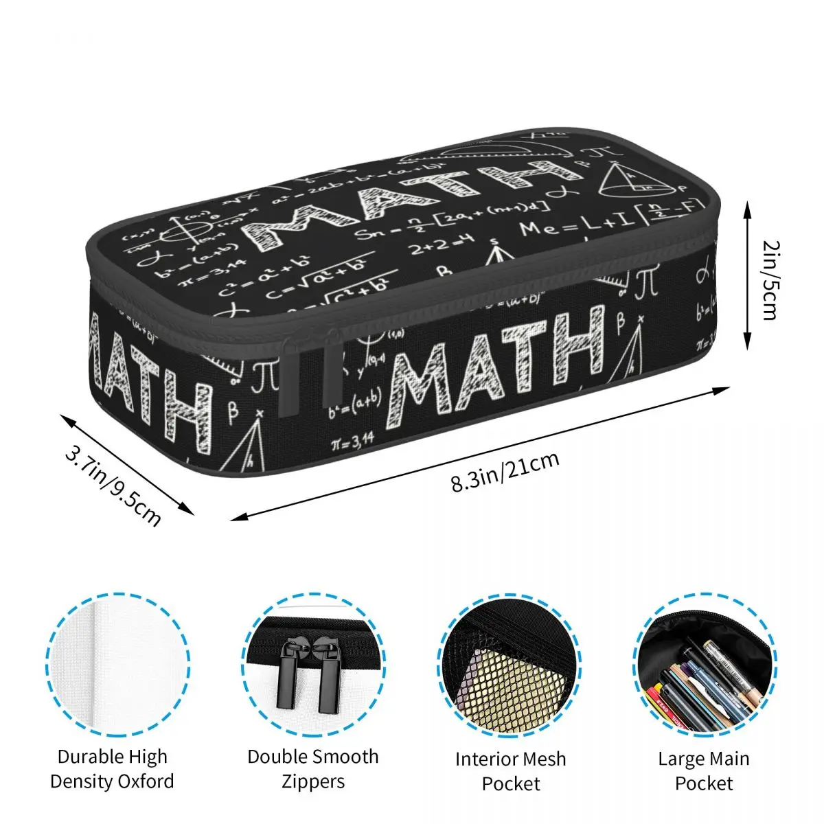 Cute Physicist Math Teacher Pencil Cases for Boys Gilrs Nerd Mathematician Large Storage Pen Box Bag School Accessories