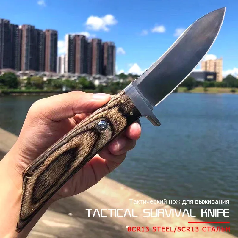 

high hardness M390 steel outdoor camping adventure knife Bush hunting knife collectio American tactical Survival straight Knife