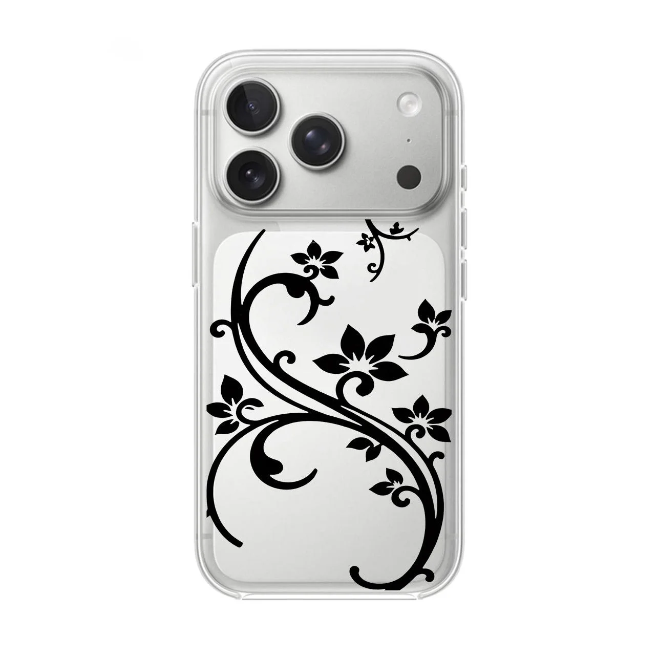 Elegant Art Flower Shockproof Transparent Phone Case Cover