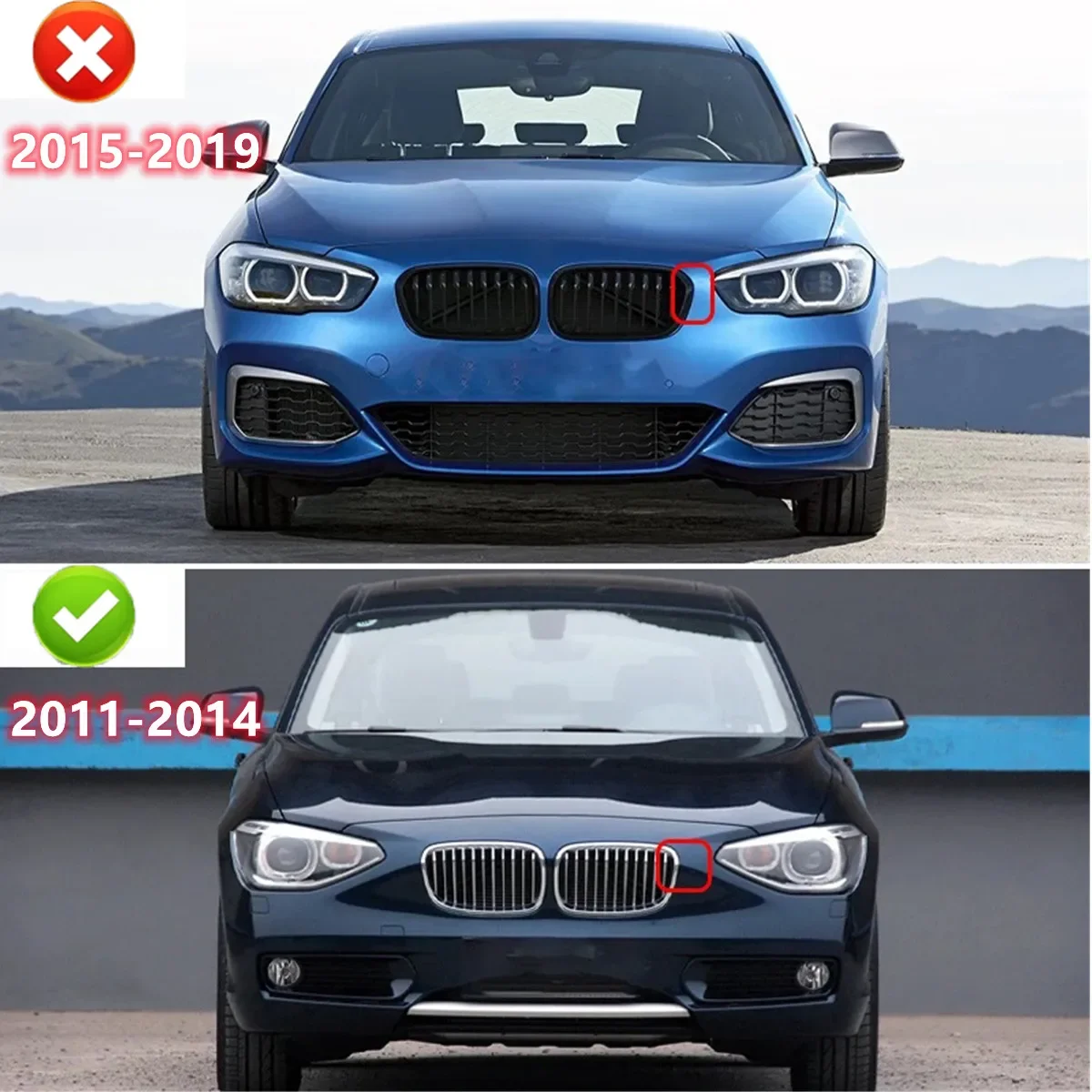 Gloss Black Grille installed on BMW front bumper