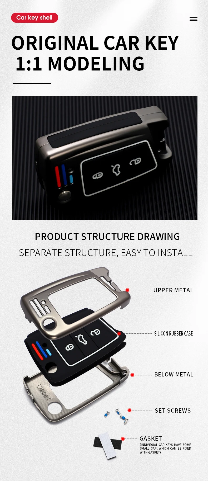 Cover chiate/telecomando per VW Volkswagen Golf 7 MK7 Tiguan MK2 per Seat Ibiza Leon FR 2 Ateca Altea per Skoda Octavia A7 11 Cover chiate/telecomando per VW Volkswagen Golf 7 MK7 Tiguan MK2 per Seat Ibiza Leon FR 2 Ateca Altea per Skoda Octavia A7 - S128f92868b4941f5894f484ec8b002c3p