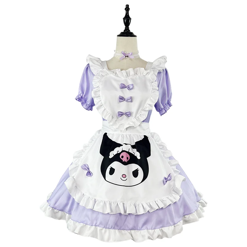 

Anime Kuromi Lolita Maid Dress Cosplay Costume Girl Maid Dress Trending Girls Maid Party Costumes S -5XL