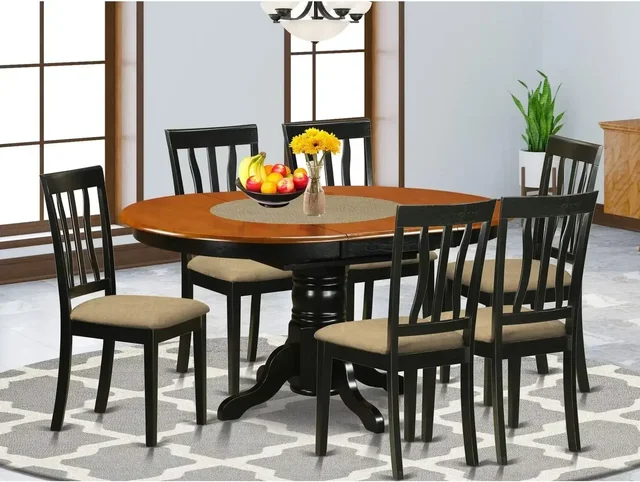 5-Piece Oval Dining Table Set with 4 Chairs 2