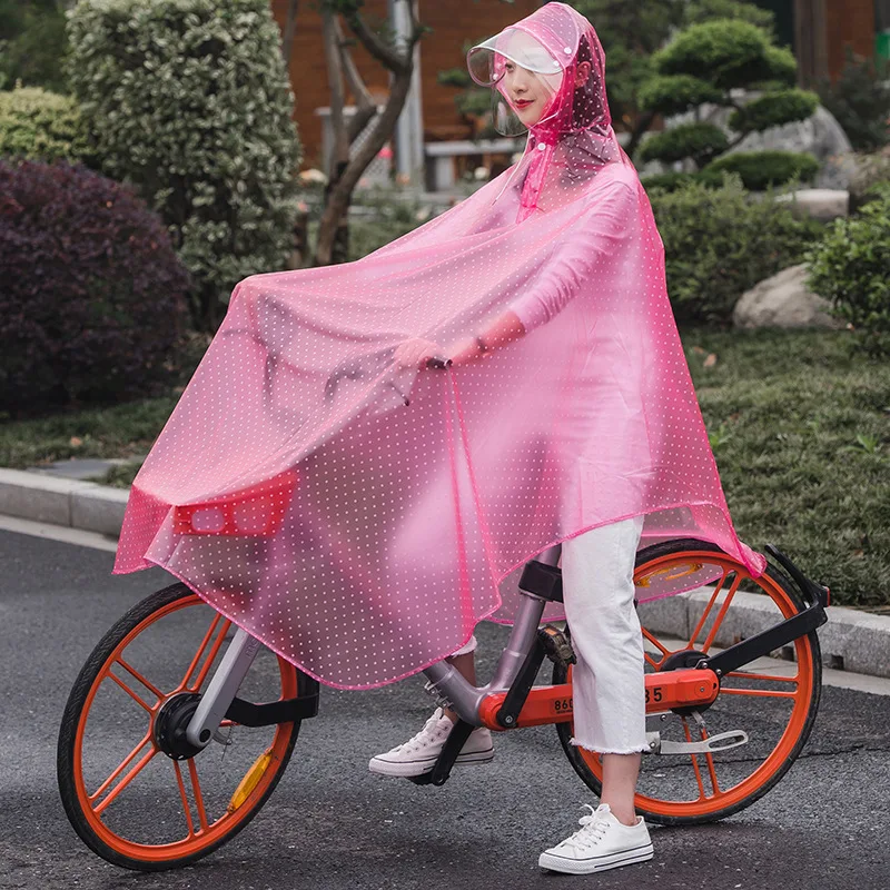 Frosted Transparent Bicycle Raincoat Removable Double Brim 3xl Poncho Single Person Thickened Raincoat Outdoor Cycling Jacket