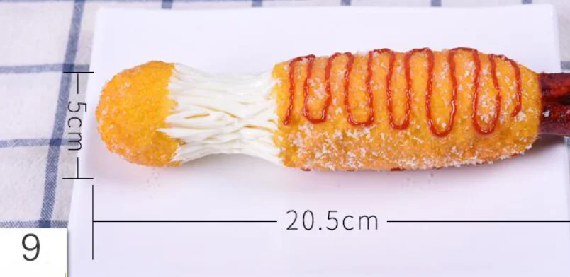 Amostras de alimentos personalizados simulação de alimentos modelo de  lanche coreano escovado vara de queijo de cachorro quente modelo de queijo  escovado vara de cachorro quente - AliExpress