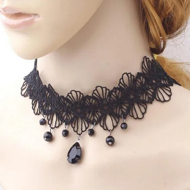 Collier en Dentelle Noire Sexy de Style Punk, Ras du Cou Gothique Personnalisé, Clavicule, Accessoires de Bijoux pour ixde Mariage