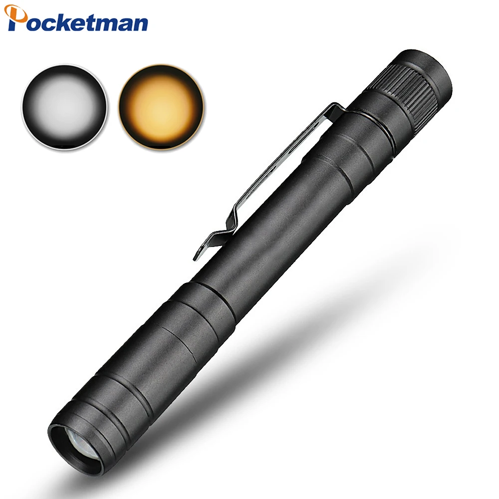 

Portable LED Flashlight Yellow+White Light Flashlights Pen Light Mini Torch for Doctor Nurse First Aid Emergency Light