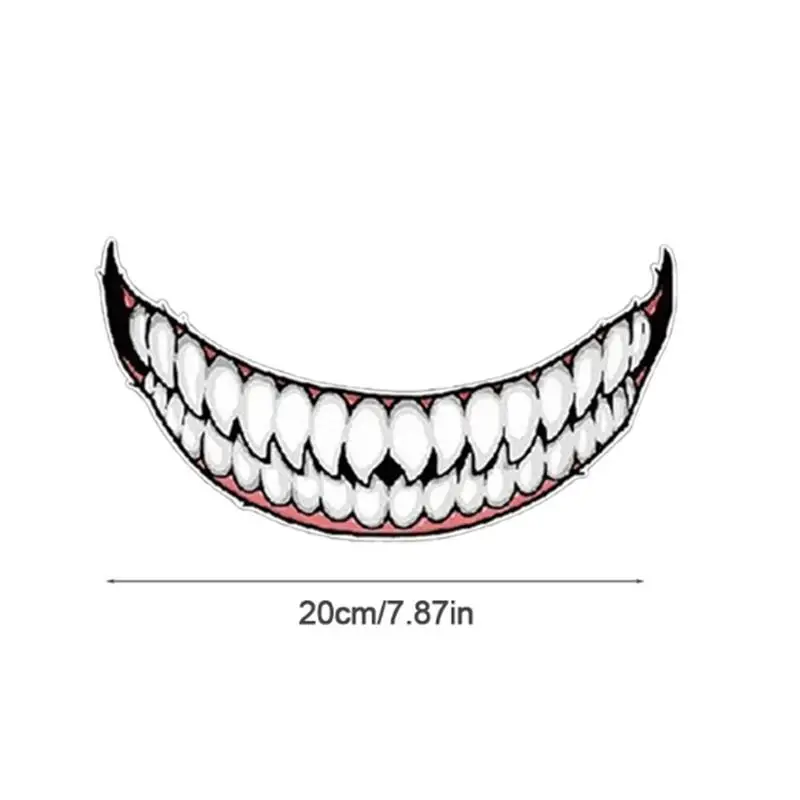 Motorcycle Hat Stickers Evil Smile Large Mouth Self Adhesive Hockey Hat Sticker Funny Car Accessories Vehicle Sticker Decoration