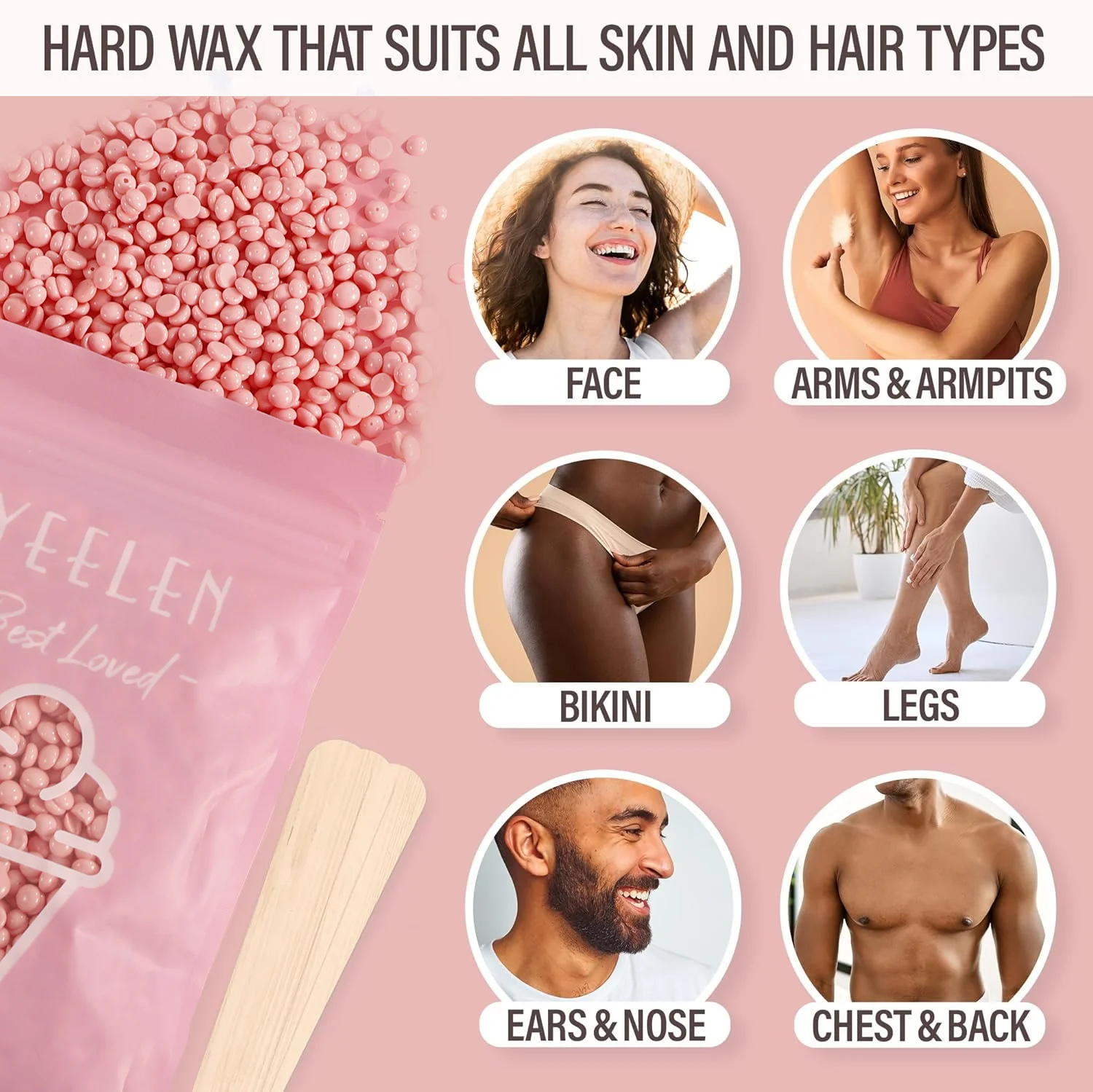 US Standard Plug Hard Wax Beads 4 Pack 100g each Suitable for sensitive skin Suitable for hair removal at home