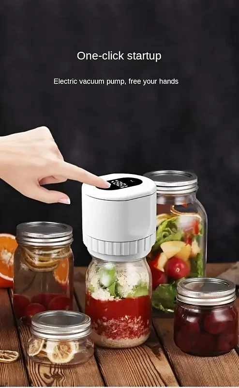 Description Picture 2 of itemmason Jar Vacuum Sealer for Canning Jars with Wide and Regular Mouth Mason Lids Vacuum Sealing Machine for Food Storage