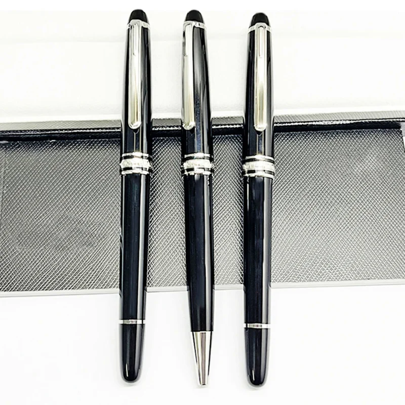 

TS MB Meisters 163 Black Resin Rollerball Pen Ballpoint WIth 2 Refills Office School Writing Ink Fountain with Serial Number