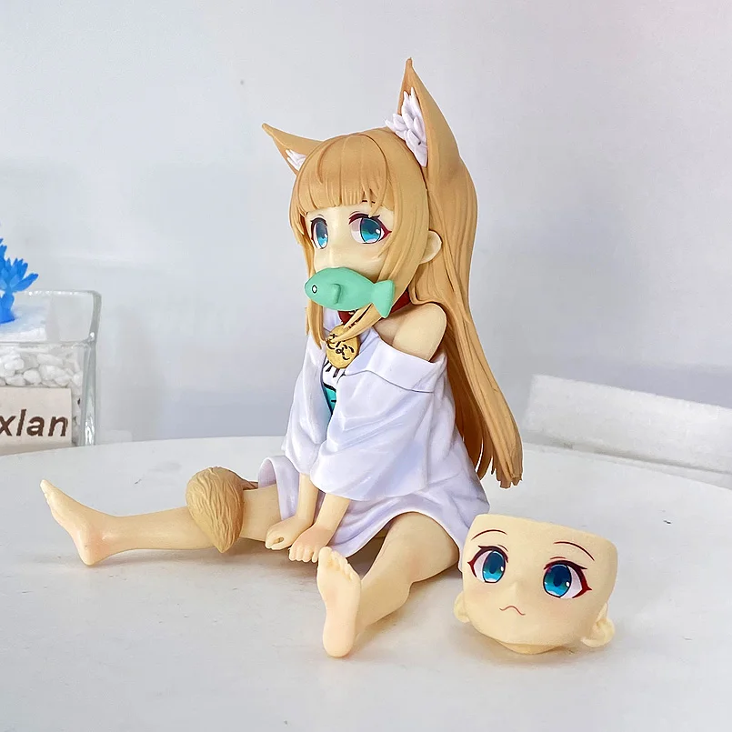 Goaoy Anime Cute Kawaii Cat Ears Girl Figura de brinquedo de PVC