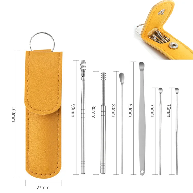 6-Pcs-Ear-Pick-Cleaner-Earwax-Removal-Kit-Ear-Cleaning-Tool-Stainless ...