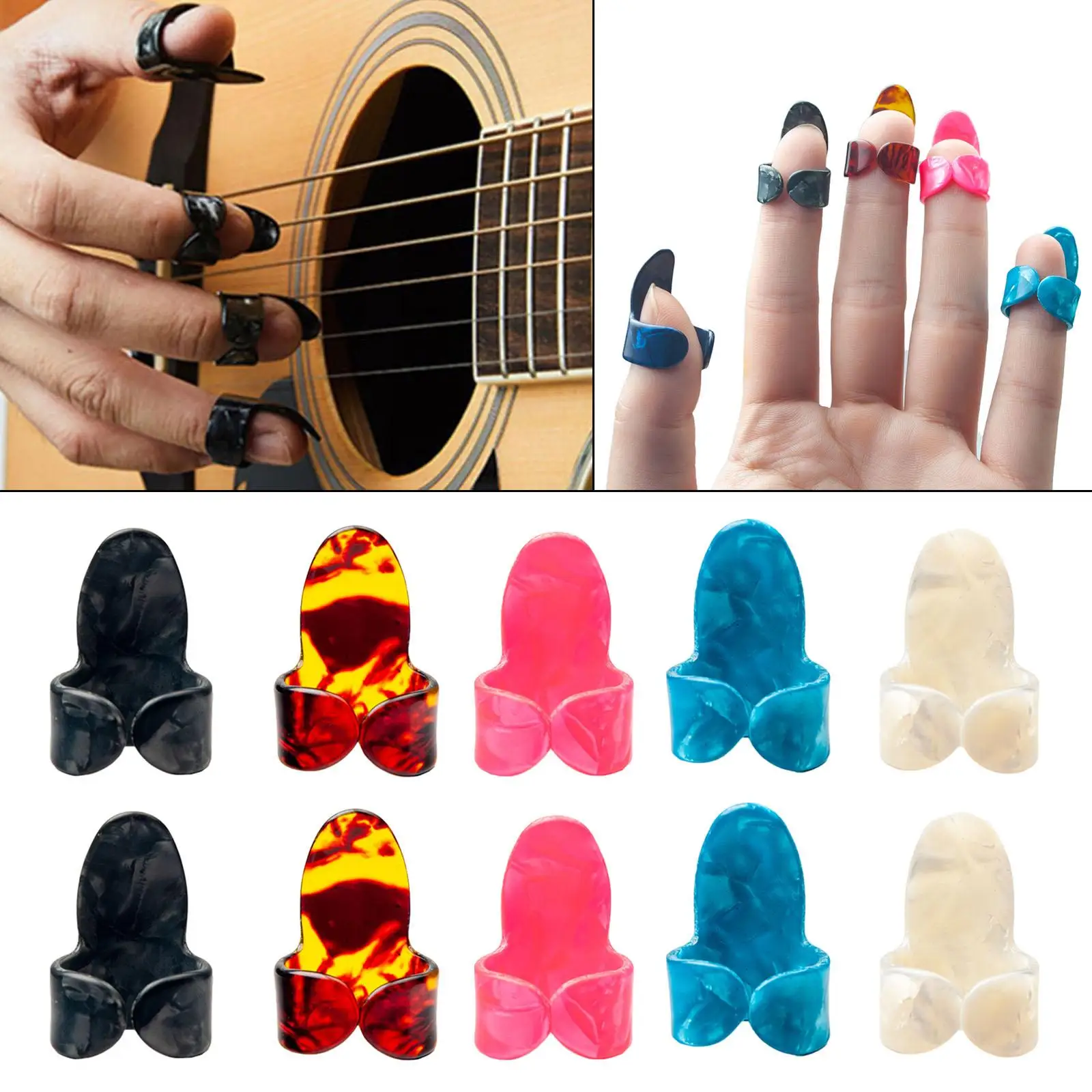 10x Guitar Finger Pick Thumb Finger Picks for Electric Guitar Banjo Ukulele,