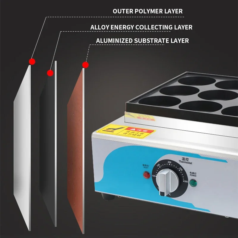 RJ-9KE Egg Burger Machine Oven 4000W Electric Chinese Hamburger Red Bean Cake Machine Egg Meat Burger Machine 4