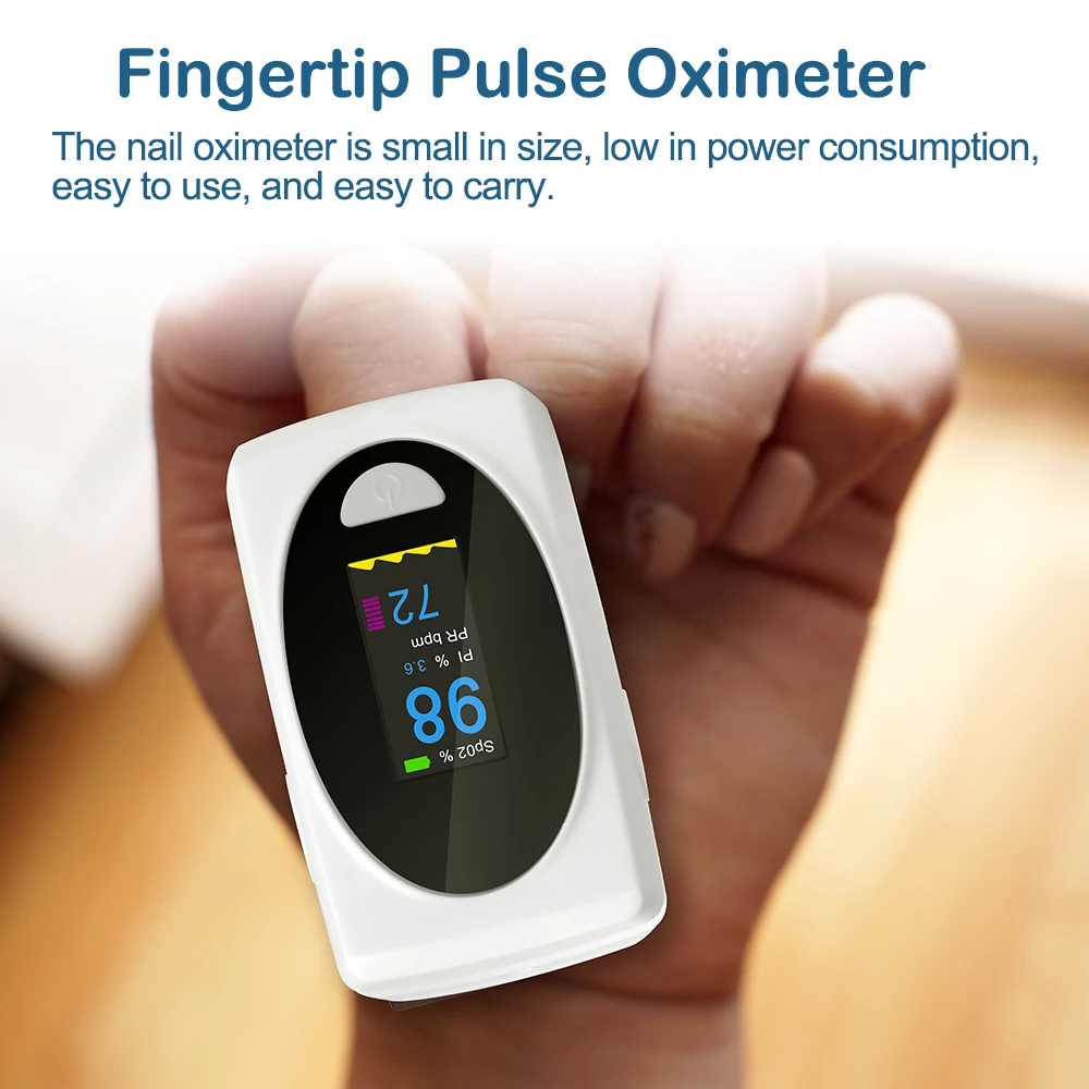 Zuurstofmeter Vinger Puls Oximeter, Pulsoximeter Vingertop Bloed Zuurstofverzadiging Met Puls Monitor, Nauwkeurige Snelle Spo2