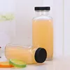 Vintage Water,Glass Drinking Bottles 16oz,Square Beverage 500ml With Lids For Kombucha,Tea,Glass Homemade Drinks, 20Pack 4
