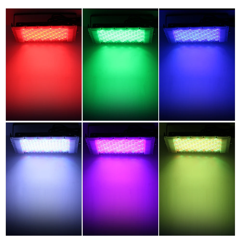 LED RGB Spotlight 50W/100W/150W IP65 Outdoor Floodlight AC220V RGB Feflector Projector Lamp With Color Remote Controller 3