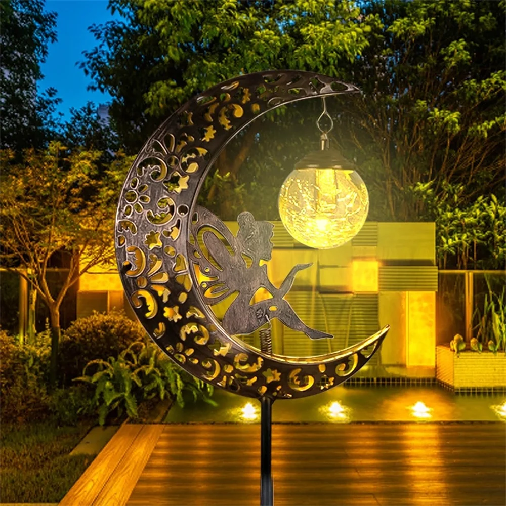 ตัวเลือกสินค้า รูปปั้นพระจันทร์พลังแสงอาทิตย์ ดีไซน์นางฟ้าประดับสวน