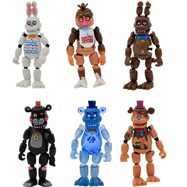 6 pçs definir halloween freddy pesadelo fazbear bonnie figura de