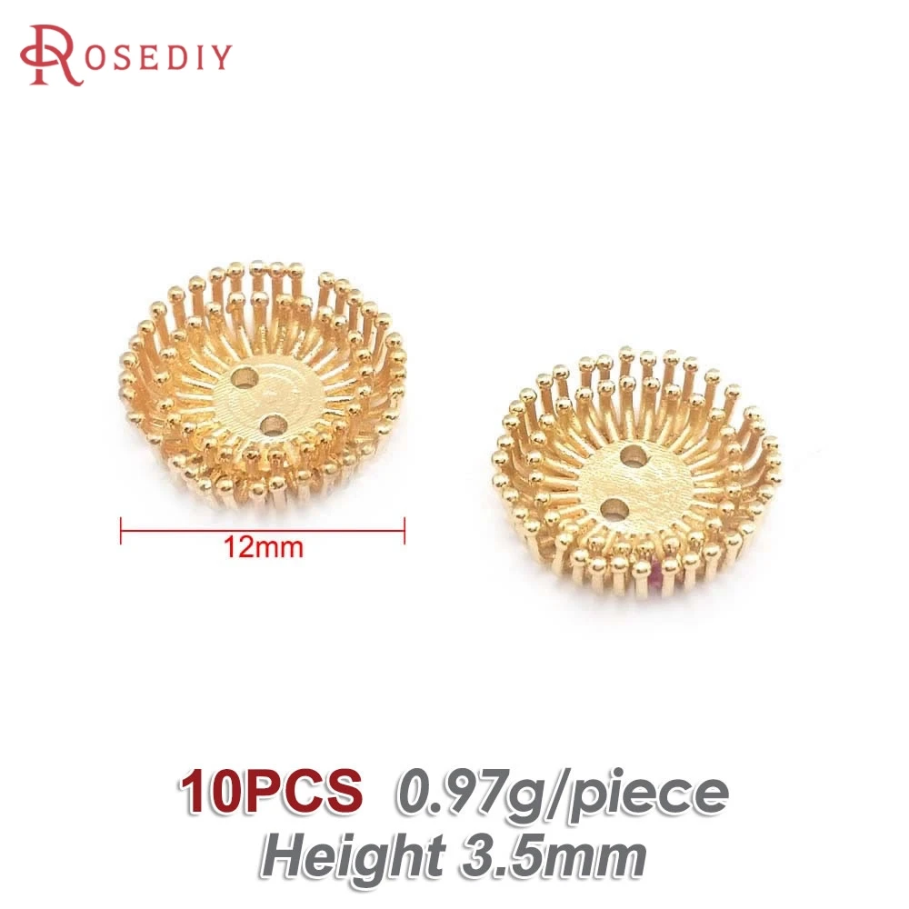Elegant 18K Gold Brass Floral Bead Caps for DIY Jewelry & Earrings