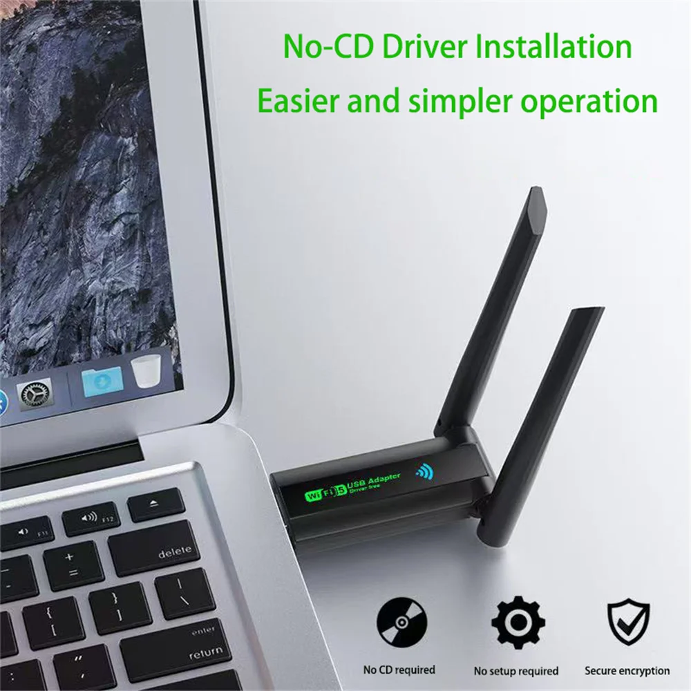 듀얼 밴드 1200Mbps USB RTL8812 무선 AC1200 Wlan USB3.0 Wifi Lan 어댑터 동글 802.11ac 노트북 데스크탑 용 안테나 포함