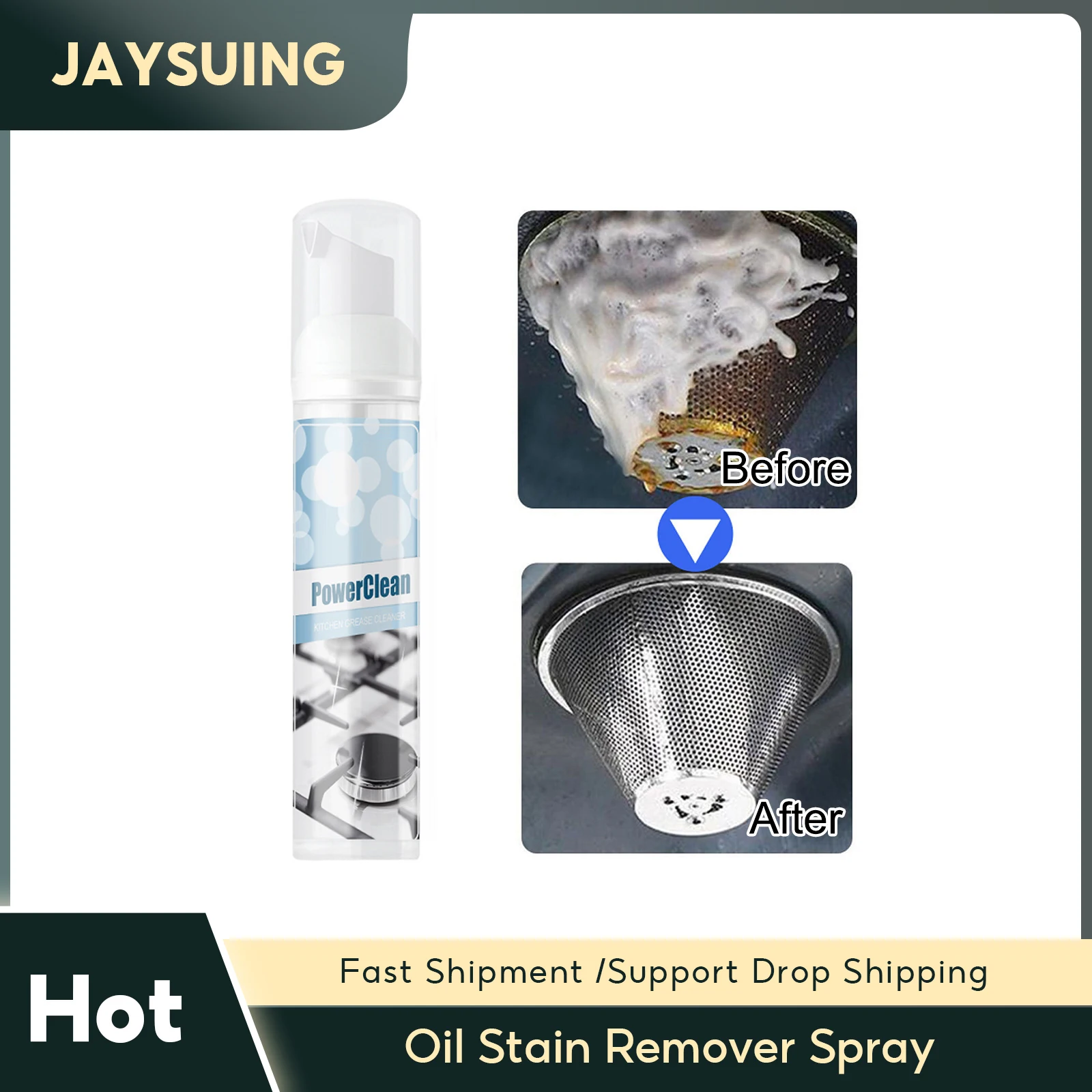 

Oil Stain Remover Spray Magic Degreaser Cleaner Range Hood Foam Cleaner Kitchen Grease Foam Detergent Heavy Oil Cleaning Agent