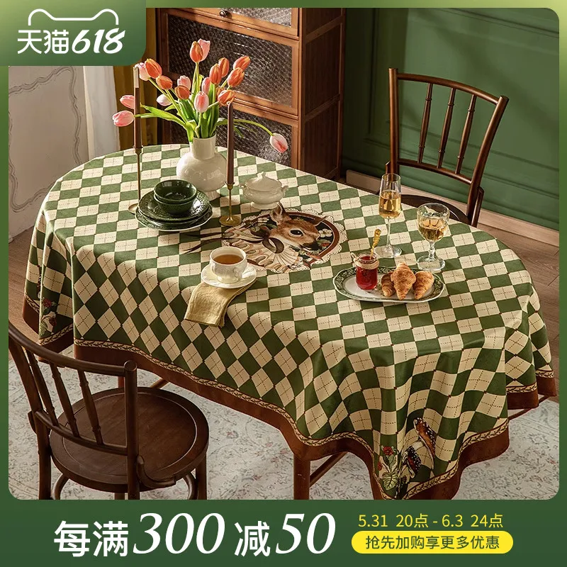 

Living room dining table tablecloth retro round table cloth tea table cover cloth
