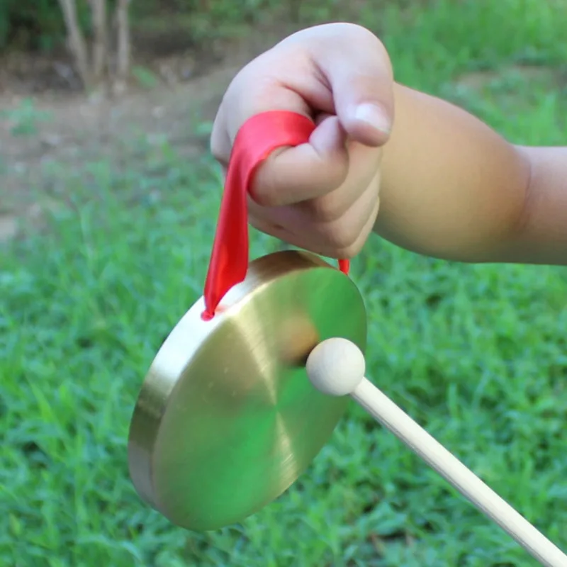 Mini Gong Gong Percussion Instrument For Kids Generic With Mallet 10 Cm/4inch Percussion Instrument Copper Decorative