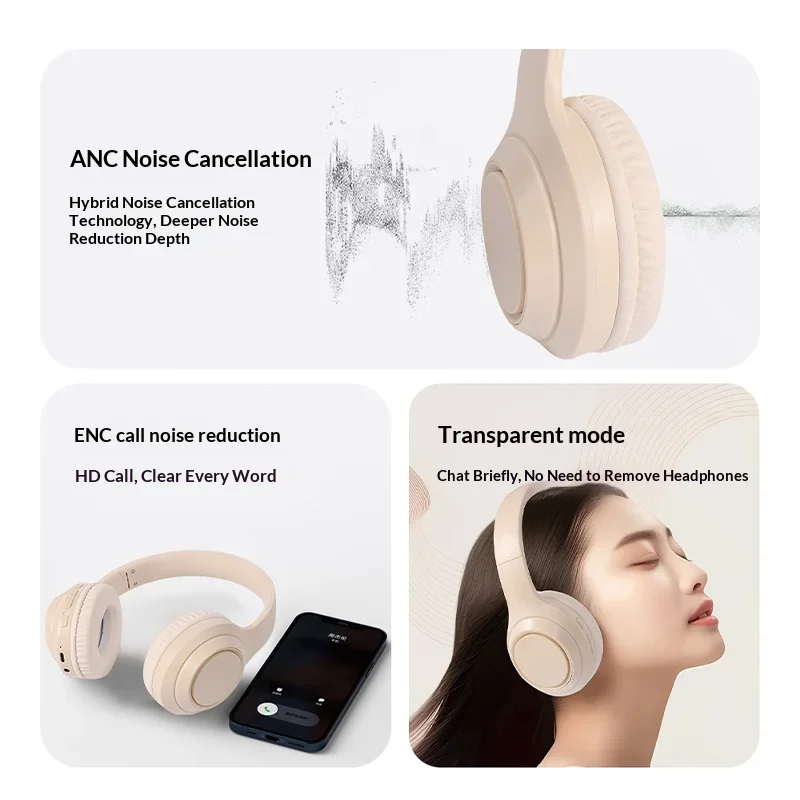Lenovo Bluetooth 5.3 Over-Ear Headphones – Foldable Wireless Gaming Headset with 360° Stereo Sound, Computer Headphones & Original Audio Design 2