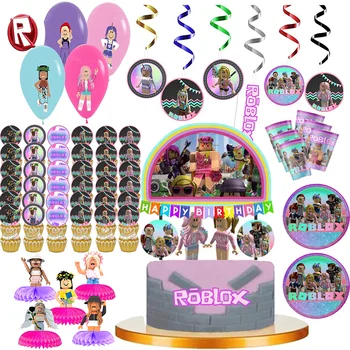 Pink Roblox Birthday Tableware 1