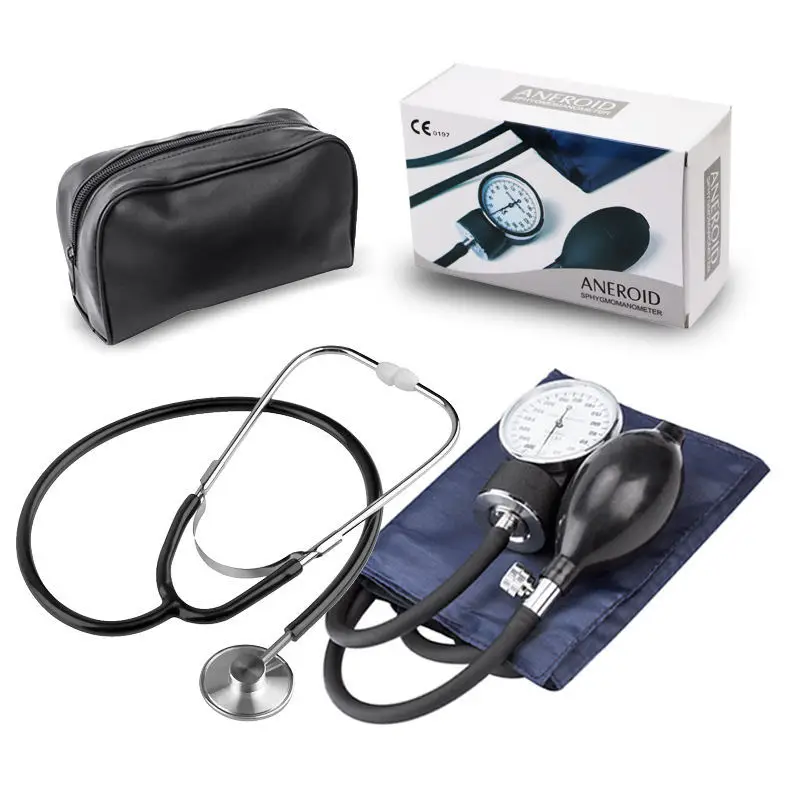 JUSTLANG Medical Manual Blood Pressure Monitor Stethoscope Easy To Carry Arm Style Adult Child Single Listening Head