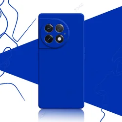 Original Luxury Silicone 360° Square Soft Back Covers for OnePlus Ace 2 Pro 5G (Klein Blue)