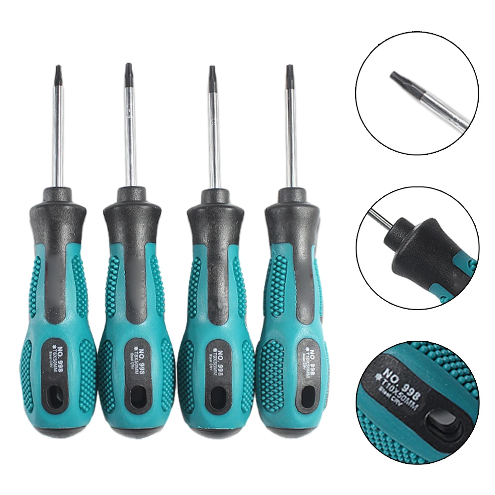 

1/4pc Tools For Mechanic T6-T10 Torx Screwdriver Magnetic Anti-slip Handle Hand Repaire Tools 5.3Inch Tool Kit