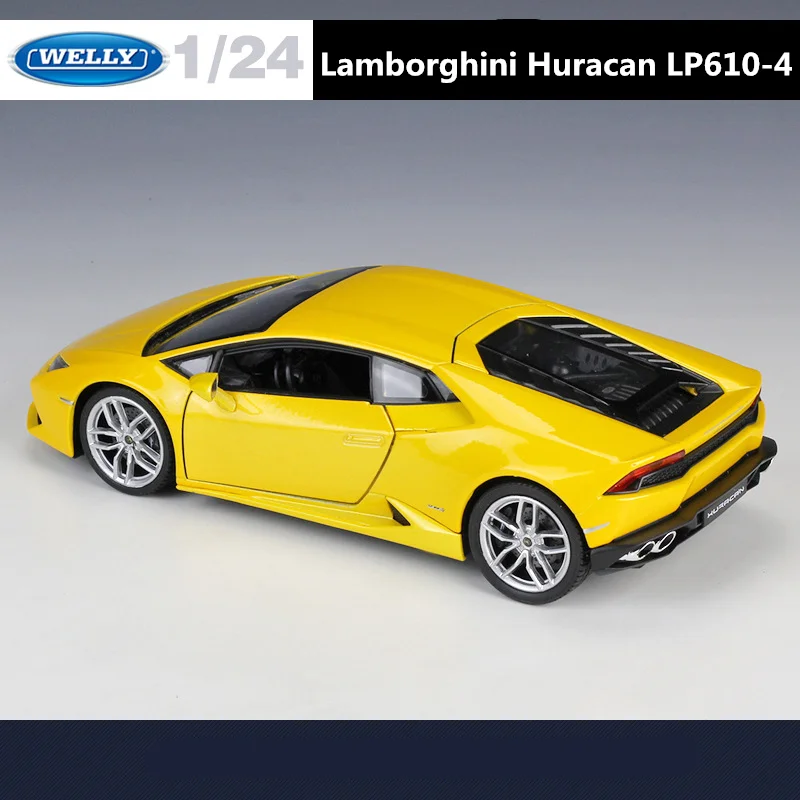 WELLY 1:24 Lamborghini Huracan LP610-4 Alloy Racing Car Model Diecasts Metal Sports Car Model High Simulation Childrens Toy Gift 5