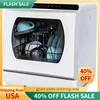 QWHermitlux Countertop Dishwasher,5 Washing Programs Portable Dishwasher With 5-Liter Built-in Water Tank For Glass Door 1