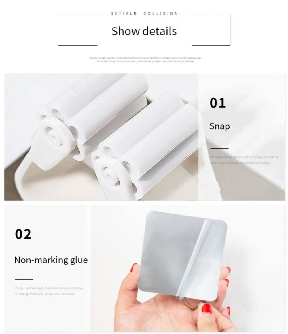 Description Picture 5 of itemMop Holder Self-adhesive Broom Stand Wall Mounted Mop Support Sweeping Brush Hook Storage Organizer Bathroom Kitchen Accessories