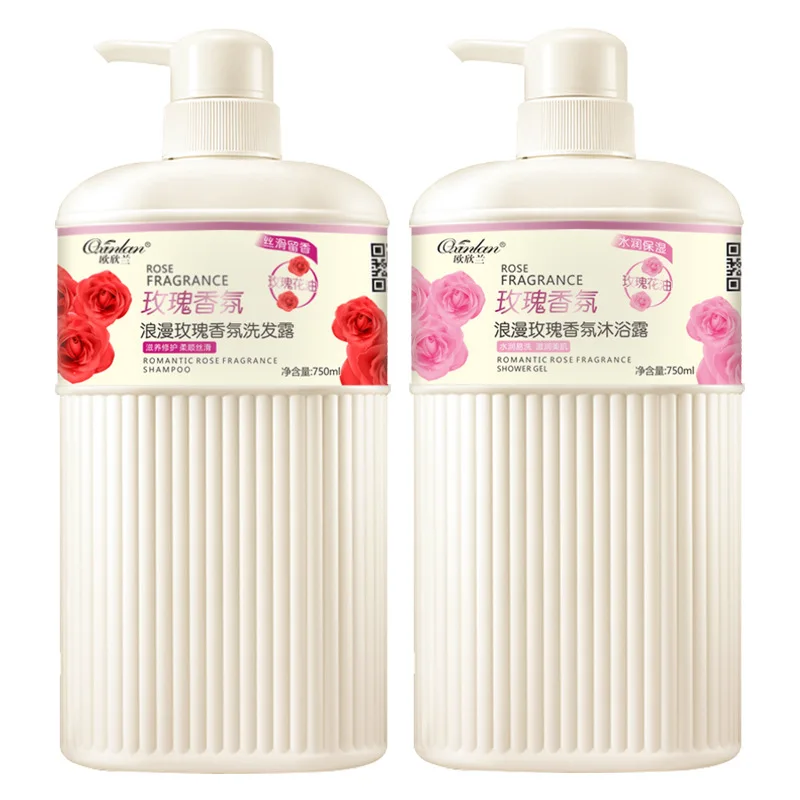 750ml Rose Fragrance Shower Gel Long Lasting Fragrance Moisturizing and Smoothing Shampoo for Women Fragrance Body Wash