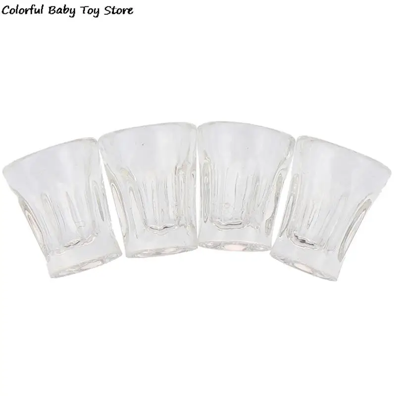 4 pcs Mini Resin Transparent Cup Simulation Furniture Model Toys for Doll house Miniature Accessoriesm Decro