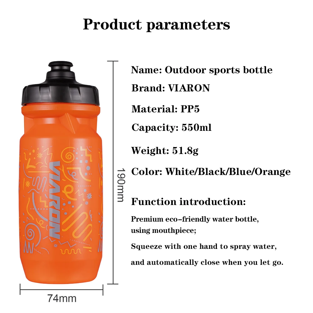 Description Picture 2 of itemVIARON 550ML Bicycle Water Bottle Road Grade Sports Fitness Running Riding Kettle Leak Proof Drinking Bike Bottle Cage