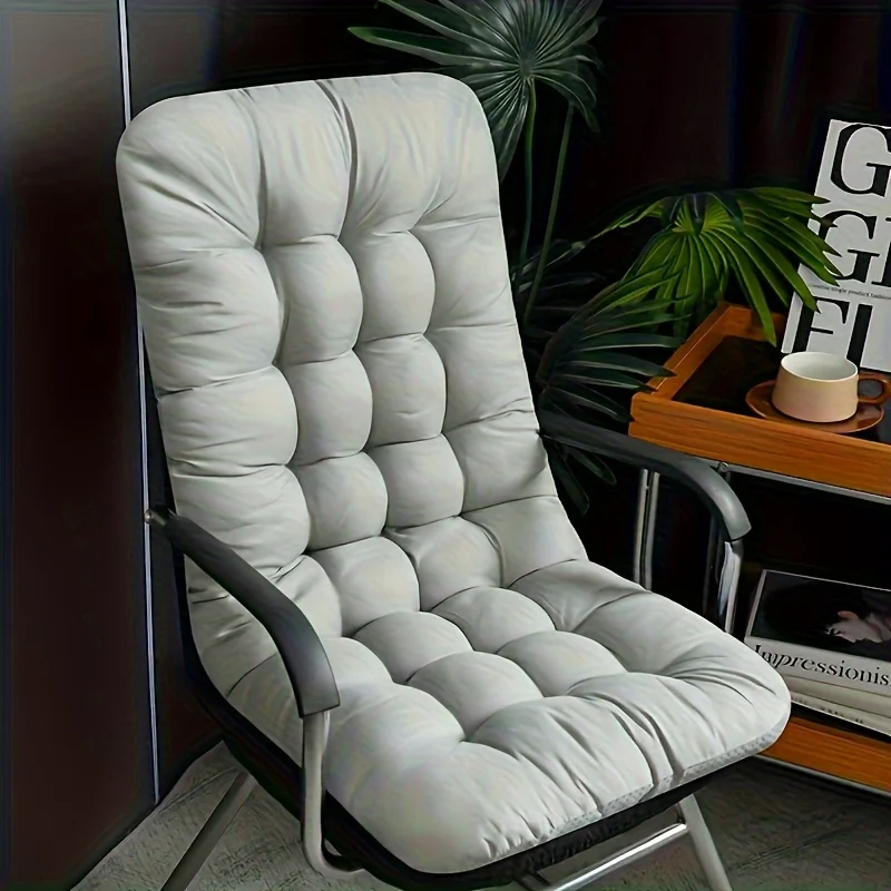 1pc Ergonomic Thickened Seat Cushion, All-Season Polyester Chair Pad with Grid Pattern, Soft Durable Sand-Textured Design