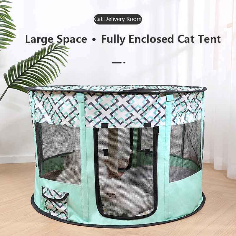Majome Corralito para animales pequeños Tienda de jaula transpirable para mascotas con cubierta con cremallera Tienda de cerca portátil azul para exteriores interiores 